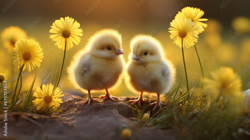 small cute fluffy yellow chicken, bird, Easter symbol, spring, nature, postcard, animal, grass, pet, chick, baby, beak, feathers, close-up, tousled, beauty, rustic, farm, flower, dandelion small cute fluffy yellow chicken, bird, Easter symbol, spring, nature, postcard, animal, grass, pet, chick, baby, beak, feathers, close-up, tousled, beauty, rustic, farm, flower, dandelion