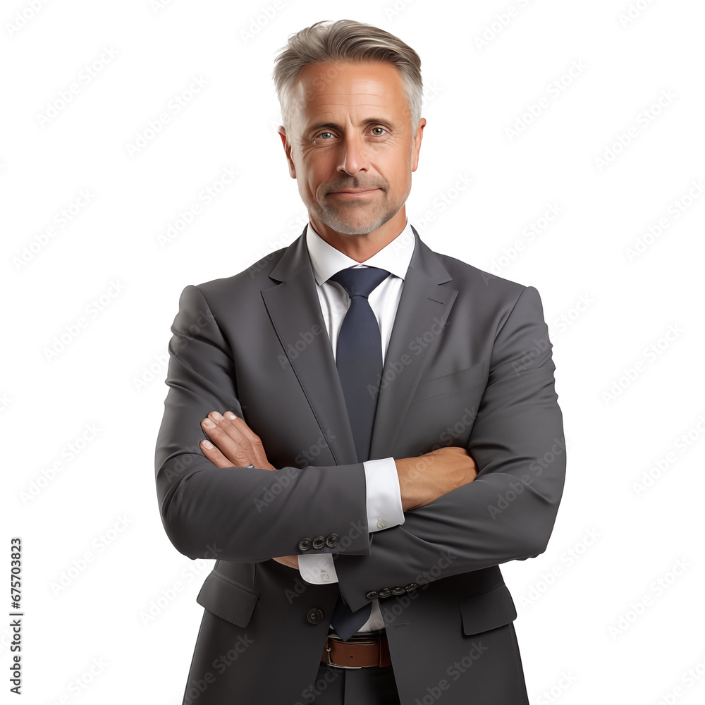 Good-looking middle-aged businessman with arms crossed Good-looking middle-aged businessman with arms crossed