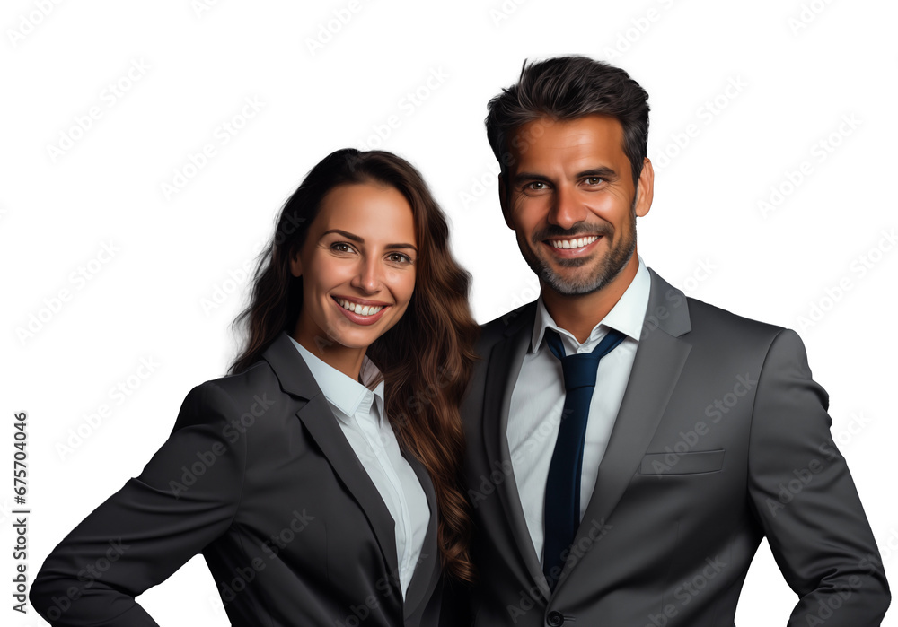Business partners posing, looking at camera and smiling. Business partners posing, looking at camera and smiling.