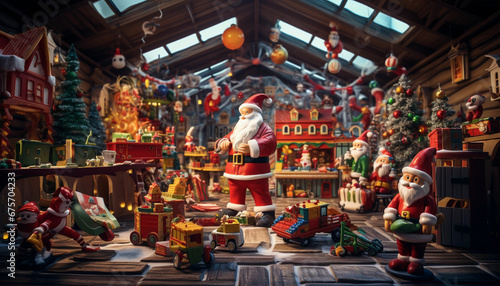 christmas shop with santa claus and presents © msroster