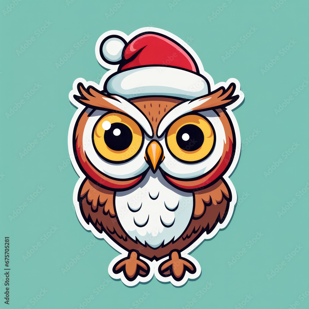 Fototapeta premium Weihnachten mit Tieren, Sticker, generated image