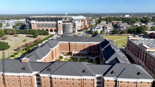 aerial pullout over dorm complex on the university of alabama campus in photo