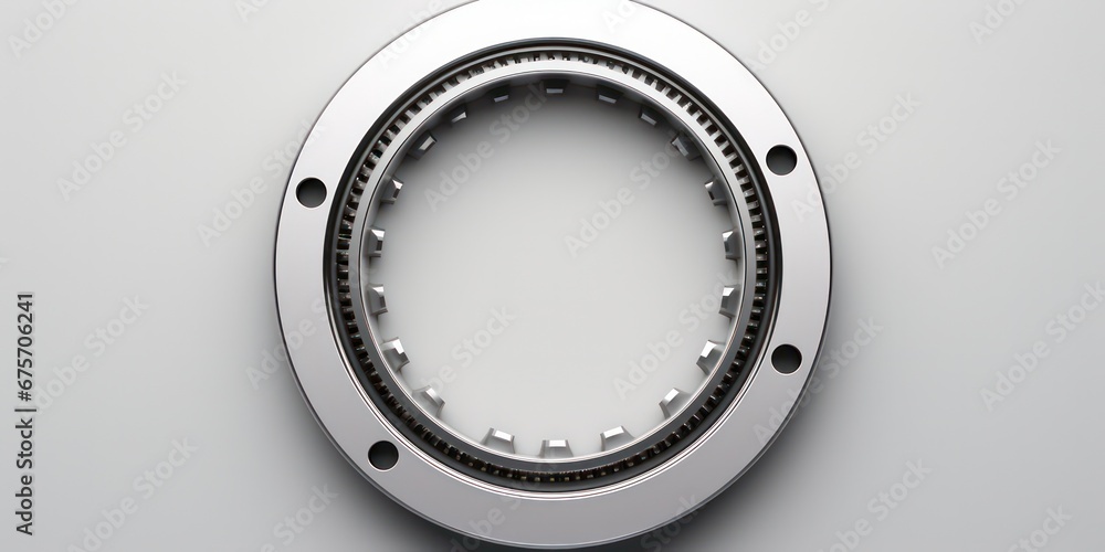 Top view of a blank gear bearing mockup, providing a versatile template for displaying designs or logos on mechanical parts. - obrazy, fototapety, plakaty 