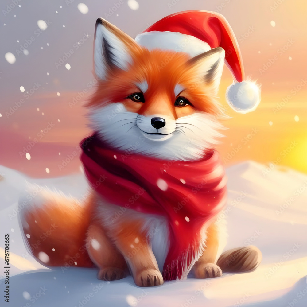 Obraz premium Fox in the snow. 