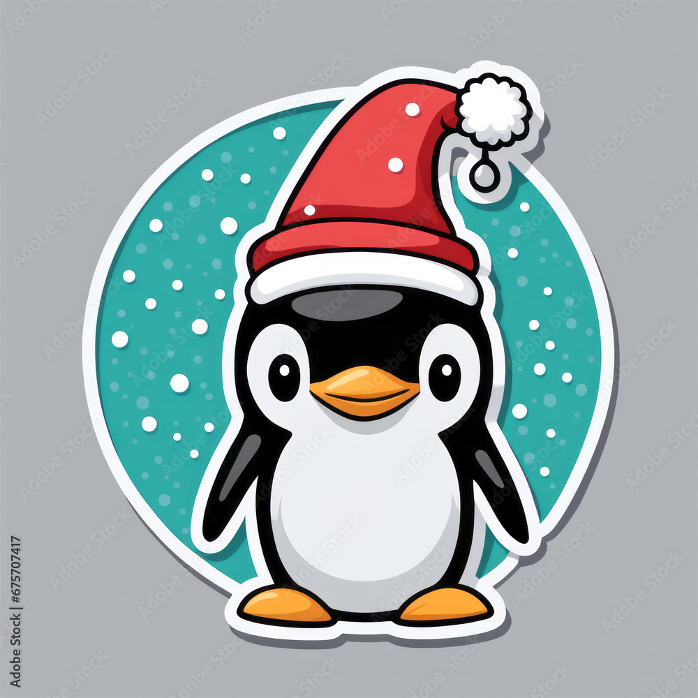 Fototapeta premium Weihnachten mit Tieren, Sticker, generated image