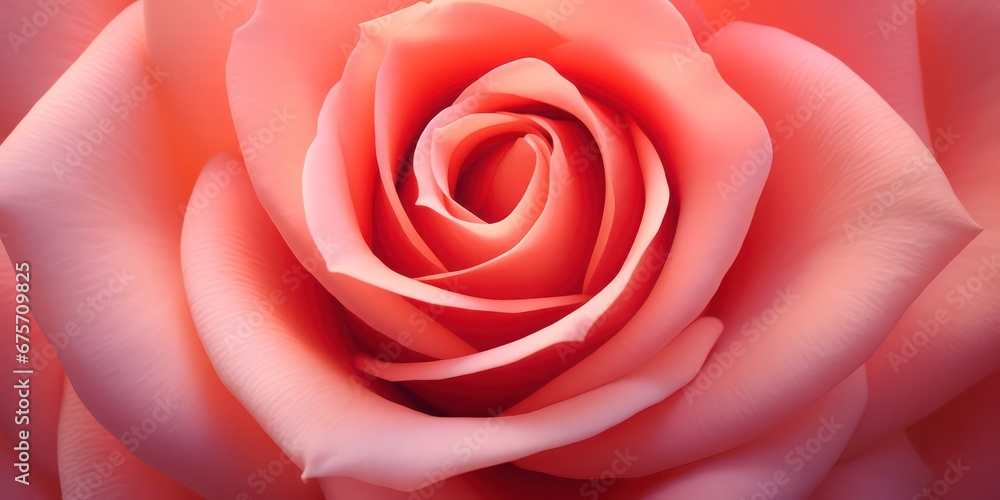 A close-up top-view of a rose showcases the intricate beauty of its delicate petals and the elegance of its design.
