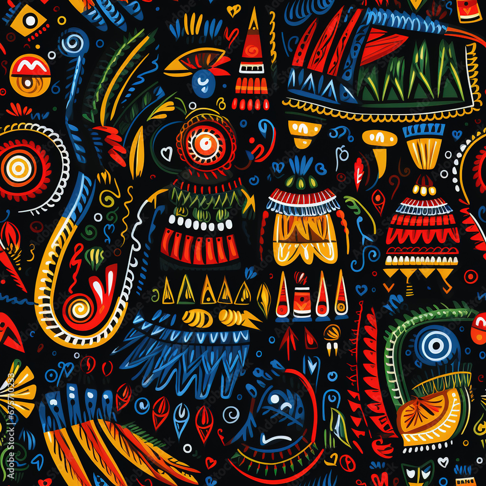 India floral folk art repeat pattern India floral folk art repeat pattern