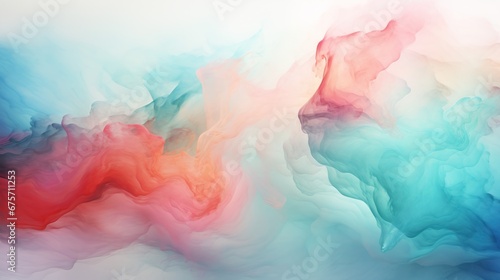 urquoise red, teal, mint, blue, and white abstract watercolor High art background. photo