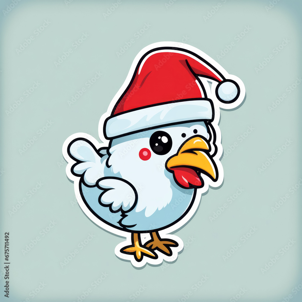 Naklejka premium Weihnachten mit Tieren, Sticker, generated image