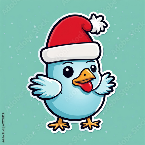 Weihnachten mit Tieren, Sticker, generated image