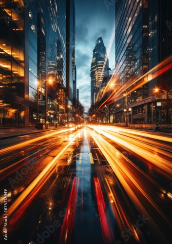 Creative ultra wide angle photography of New York City streets, high blur, long exposure photography, cinematic