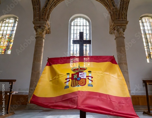 bandera de españa ondeando photo