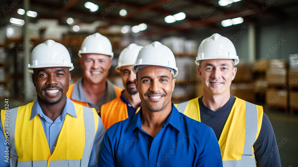 Diverse warehouse workers having a meeting. Teamwork professional workshop in warehouse store.
Diverse warehouse workers having a meeting. Teamwork professional workshop in warehouse store.