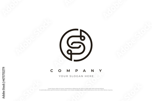 Initial Letter S Luxury and Minimal Logo Design Vector