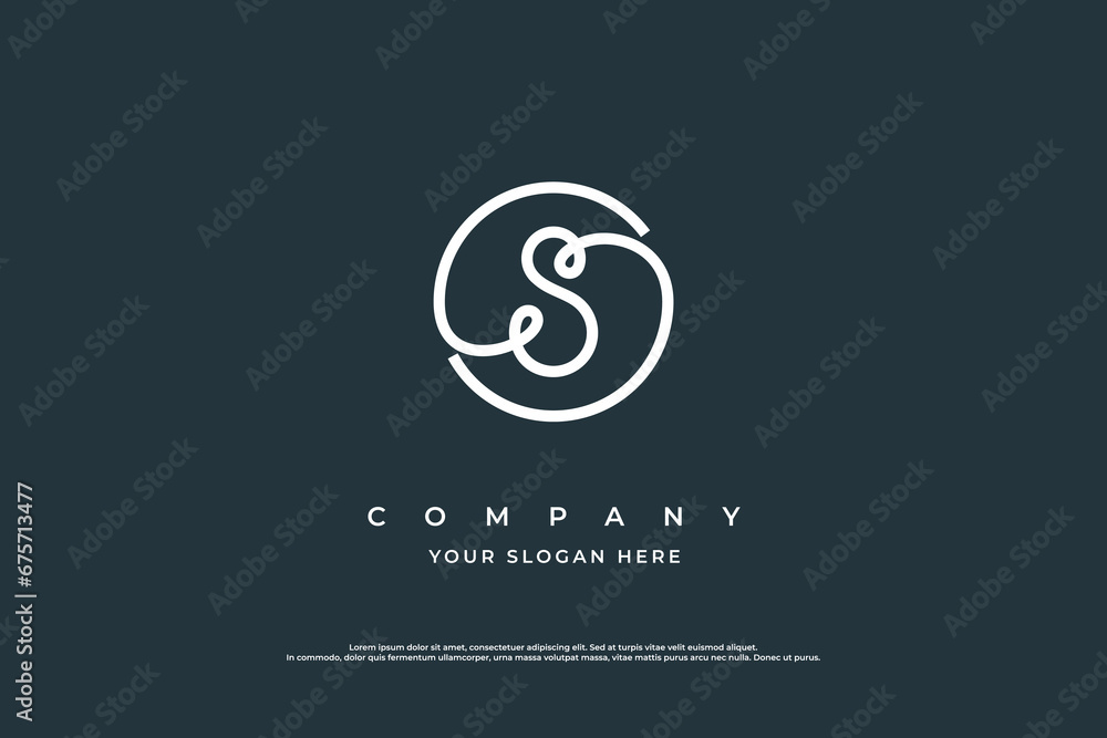 Initial Letter S Luxury and Minimal Logo Design Vector Initial Letter S Luxury and Minimal Logo Design Vector