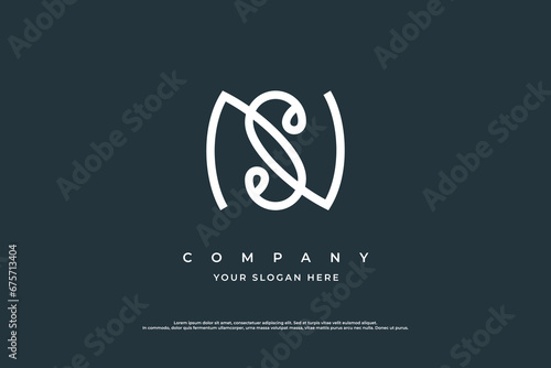 Initial Letter NS Logo or SN Monogram Logo Design Vector