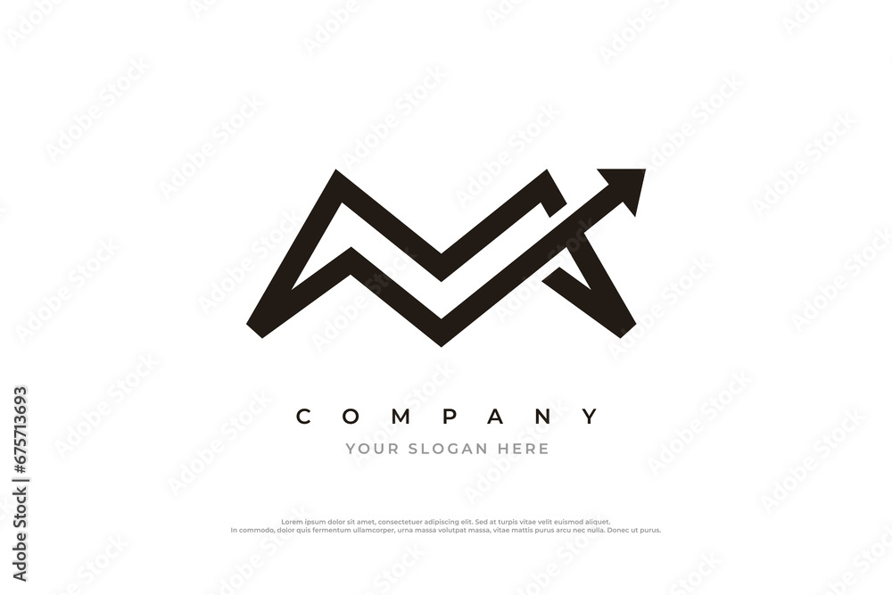 Initial Letter M and Arrow Logo Design Vector Stock Vector | Adobe Stock