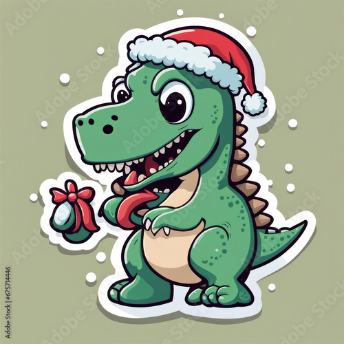 Weihnachten mit Tieren, sticker, generated image