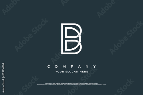 Initial Letter DB Logo or BD Monogram Logo Design Vector
