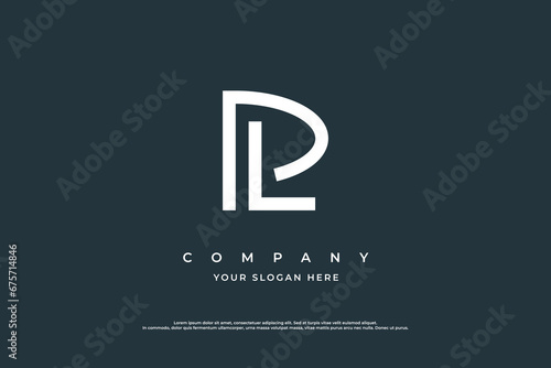 Initial Letter PL Logo Design Vector