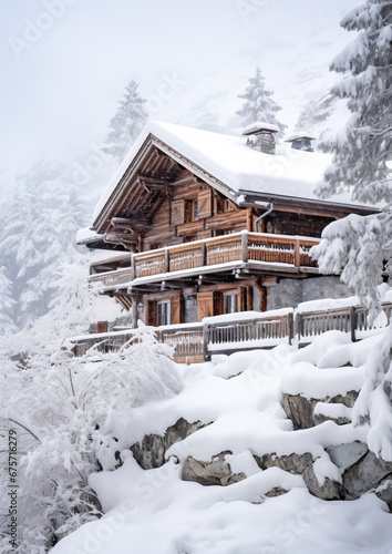 chalet under the snow at a winter resort, mountains, house, architecture, hotel, travel, new year, christmas, postcard, nature, cold, ski season, beauty, landscape, wooden building, roof, windows