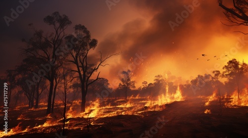 Wildfire in the Australian outback.