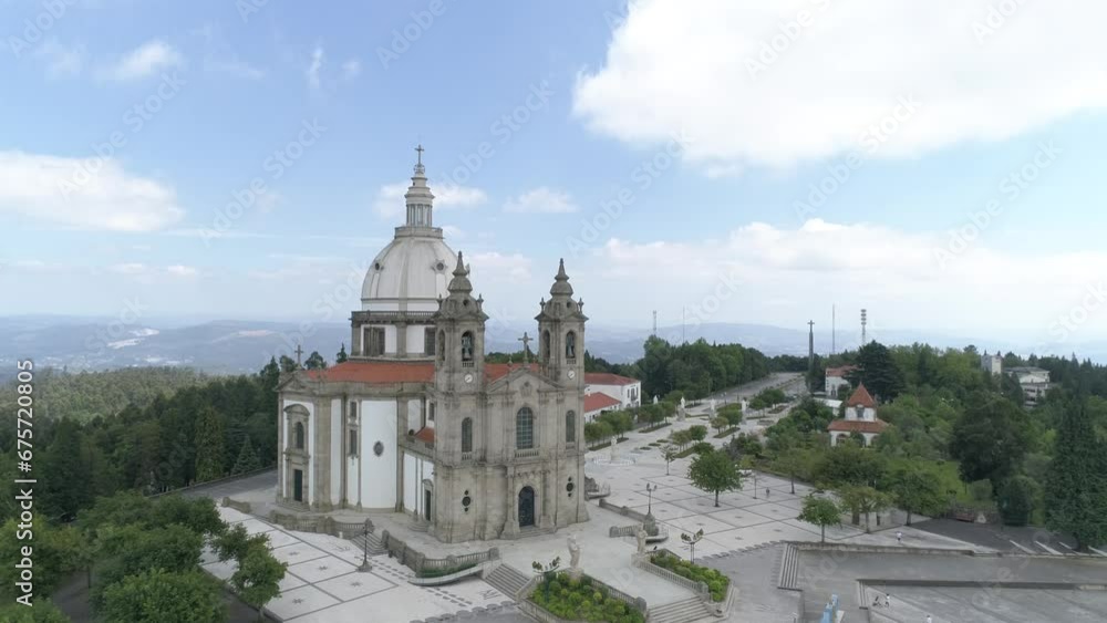 Aerial view of the historic Shrine of Our Lady of Sameiro in Braga, northern Portugal. Aerial view of the historic Shrine of Our Lady of Sameiro in Braga, northern Portugal.