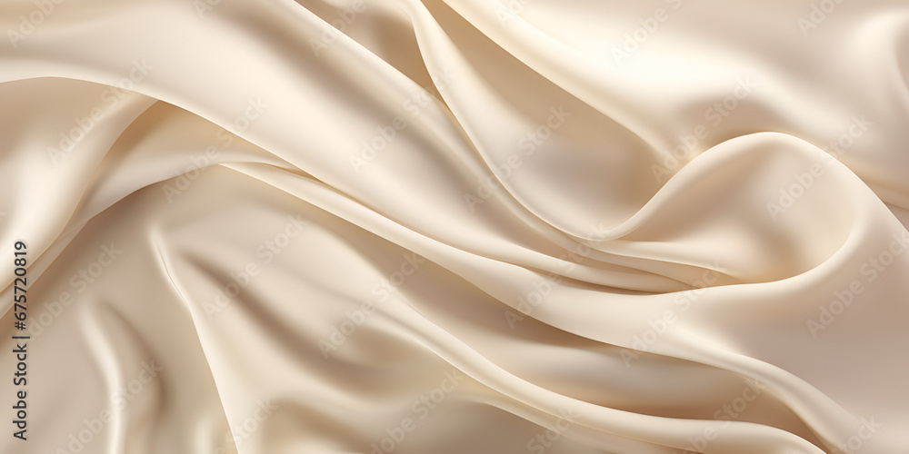 Fototapeta premium Soft beige textured silk fabric abstract background