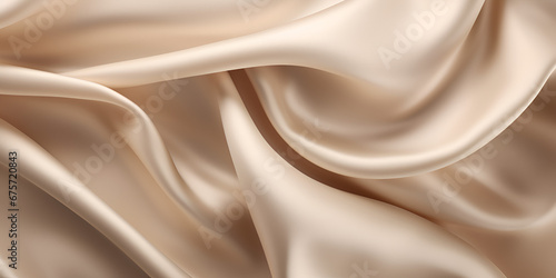 Soft beige textured silk fabric abstract background 