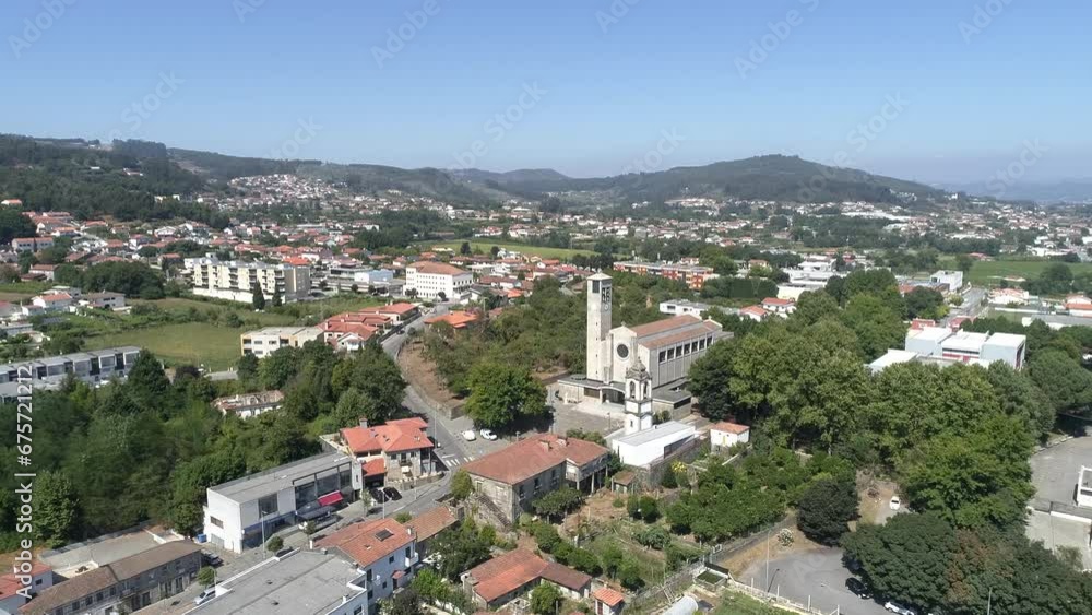 Aerial View of Catholic Church in the Coutryside Aerial View of Catholic Church in the Coutryside