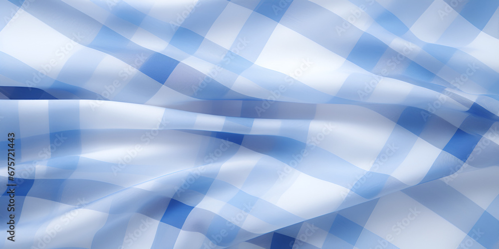 Soft blue and white plaid textured fabric background