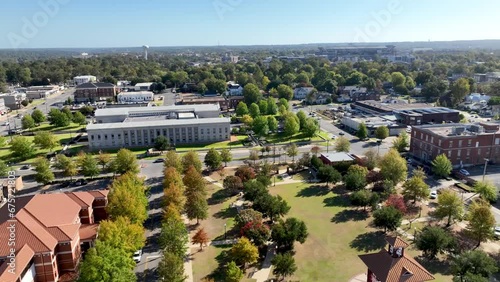 tuscaloosa alabama aerial push in over town photo