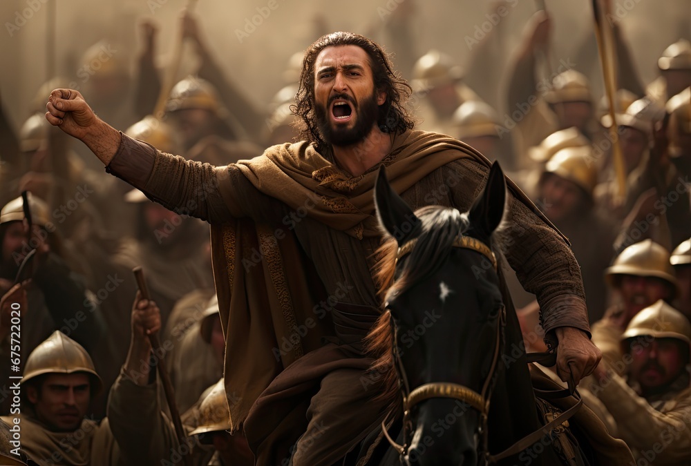 the king leads the battle on the medieval battlefield the king leads the battle on the medieval battlefield