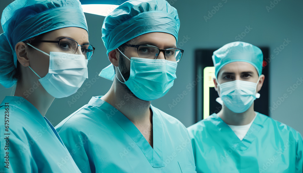 performing a complex surgery. precision and teamwork in the operating room, generative AI performing a complex surgery. precision and teamwork in the operating room, generative AI