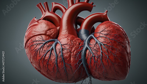 Wallpaper Mural anatomical heart depiction. intricate model reveals inner complexities, generative AI Torontodigital.ca