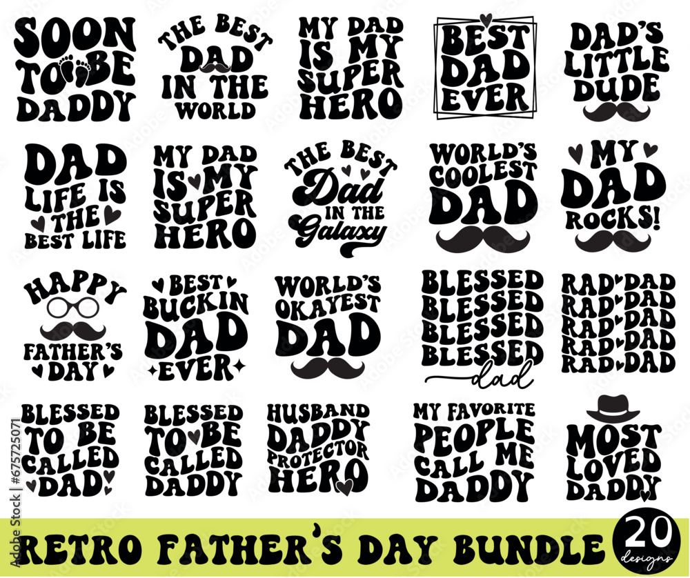 Fototapeta premium Retro Father SVG Bundle