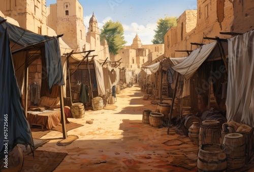 Old village in the Arabian desert © jambulart