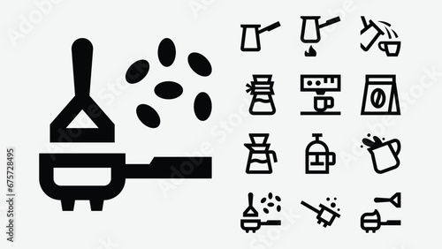 Coffee Barista Outline Icons