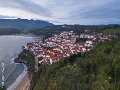 Sunrise in Lastres. Sailor village. Council of Colunga, Astrurias