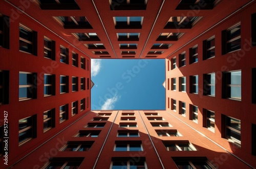 Image of a skyscrapers looking up, Looking up at business buildings in downtown