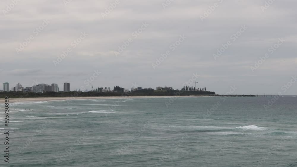 Choppy sea waves crashing on an overcast day at Gold Coast, Australia Choppy sea waves crashing on an overcast day at Gold Coast, Australia
