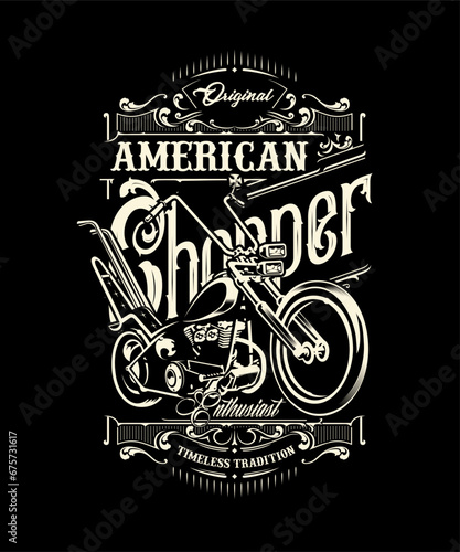 American choppers enthusiast vintage vector t-shirt design