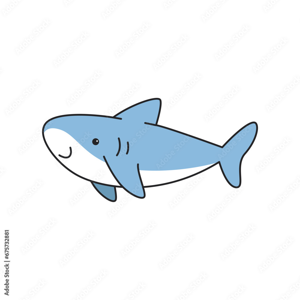 Fototapeta premium Shark icon. Sea life ecosystem fauna and ocean theme. Isolated design. Vector illustration