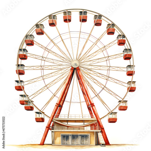 attraction ferris wheel isolated on transparent background