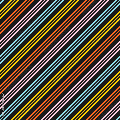 Seamless pattern with colorful oblique stripes and black background
