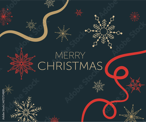 Christmas background with snowflakes. The background is great for cards, brochures, flyers, and advertising poster templates. Vector illustration.	
