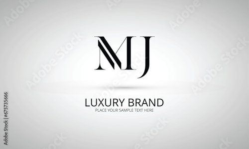 MJ M mj initial logo | initial based abstract modern minimal creative logo, vector template image. luxury logotype logo, real estate homie logo. typography logo. initials logo