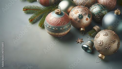 A collection of elegant Christmas ornaments