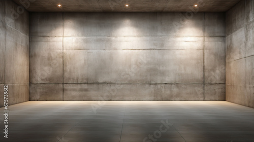 abstract modern architecture background, empty concrete room with light from window