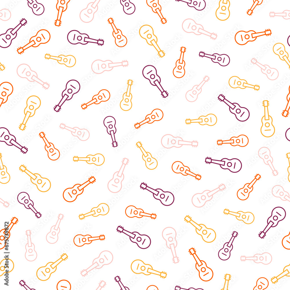 Seamless pattern with colorful ukulele Seamless pattern with colorful ukulele